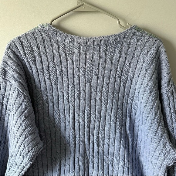 VTG Northern Treasures Large Blue Birdbath Cardigan Sweater CottageCore - Picture 8 of 14